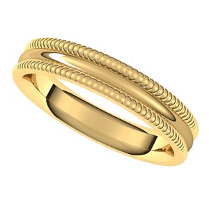 14K Yellow 4 mm Extra Large Milgrain Comfort Fit Band Size 8.5 - BN & CO JEWELRY