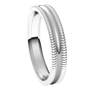 Platinum 4 mm Extra Large Milgrain Comfort Fit Band Size 5.5 - BN & CO JEWELRY