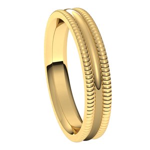 14K Yellow 4 mm Extra Large Milgrain Comfort Fit Band Size 7 - BN & CO JEWELRY