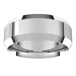 10K White 8 mm Beveled-Edge Comfort-Fit Band Size 11.5 - BN & CO JEWELRY