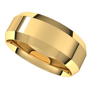 14K Yellow 8 mm Beveled-Edge Comfort-Fit Band Size 10.5 - BN & CO JEWELRY