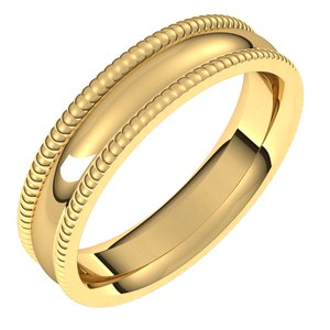 14K Yellow 5 mm Extra Large Milgrain Comfort Fit Band Size 8.5 - BN & CO JEWELRY