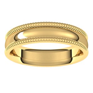 14K Yellow 5 mm Extra Large Milgrain Comfort Fit Band Size 8.5 - BN & CO JEWELRY