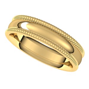 14K Yellow 5 mm Extra Large Milgrain Comfort Fit Band Size 9.5 - BN & CO JEWELRY