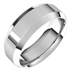 Platinum 7 mm Beveled-Edge Comfort-Fit Band - BN & CO JEWELRY