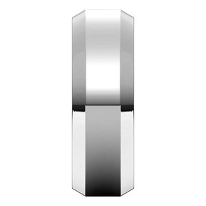 14K White 7 mm Beveled-Edge Comfort-Fit Band - BN & CO JEWELRY