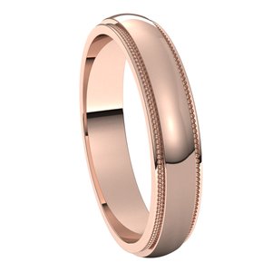 10K Rose 4 mm Milgrain Half Round Edge Band Size 12.5 - BN & CO JEWELRY