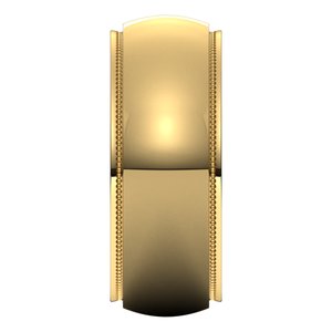 14K Yellow 8 mm Milgrain Half Round Edge Band Size 10 - BN & CO JEWELRY