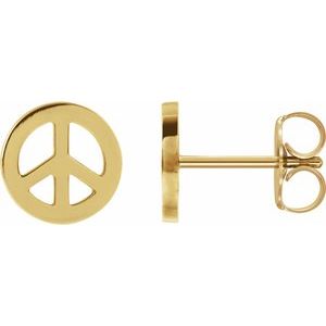 14K Yellow Tiny Peace Earrings - BN & CO JEWELRY