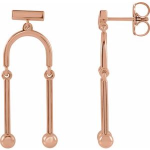 14K Rose Mobile Earrings - BN & CO JEWELRY