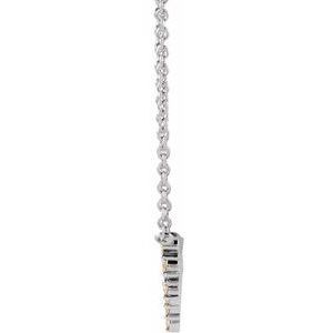 14K White 1/6 CTW Natural Diamond Bar 18" Necklace - BN & CO JEWELRY
