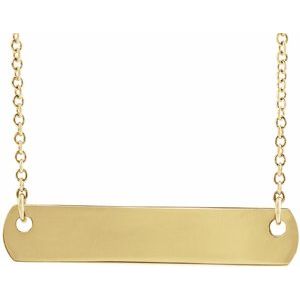 14K Yellow 26x4.7 mm Bar 18" Necklace - BN & CO JEWELRY
