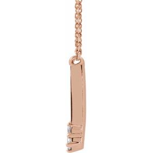 14K Rose Engravable 1/5 CTW Natural Diamond 18" Necklace - BN & CO JEWELRY