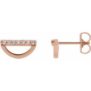 14K Rose 1/10 CTW Natural Diamond Geometric Earrings - BN & CO JEWELRY