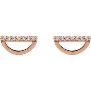 14K Rose 1/10 CTW Natural Diamond Geometric Earrings - BN & CO JEWELRY