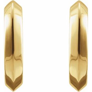 14K Yellow 10 mm Knife-Edge Huggie Earrings - BN & CO JEWELRY