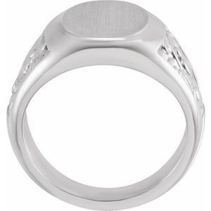 Sterling Silver 14x12 mm Scroll Signet Ring - BN & CO JEWELRY