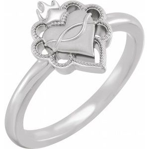 Sterling Silver Negative Space Sacred Heart Ring - BN & CO JEWELRY