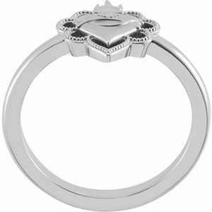 Sterling Silver Negative Space Sacred Heart Ring - BN & CO JEWELRY