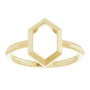 14K Yellow Negative Space Hexagon Ring - BN & CO JEWELRY
