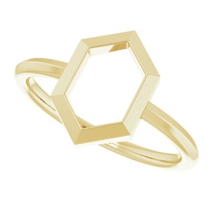 14K Yellow Negative Space Hexagon Ring - BN & CO JEWELRY