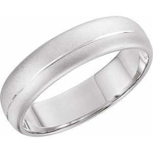 14K White 6 mm Grooved Band with Beadblast Finish Size 7.5 - BN & CO JEWELRY