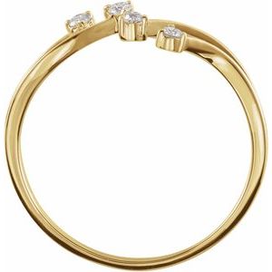 14K Yellow 1/10 CTW Natural Diamond Bypass Ring - BN & CO JEWELRY