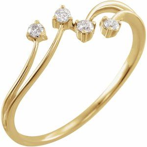 14K Yellow 1/10 CTW Natural Diamond Bypass Ring - BN & CO JEWELRY