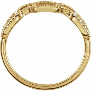 14K Yellow 1/6 CTW Natural Diamond Chain Link Ring - BN & CO JEWELRY