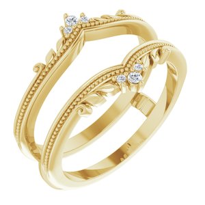 14K Yellow .04 CTW Natural Diamond Accented Milgrain Ring Guard - BN & CO JEWELRY