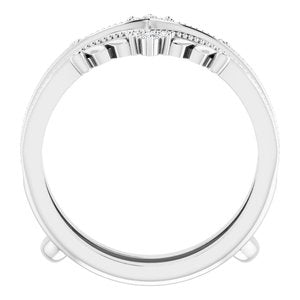 14K White .04 CTW Natural Diamond Accented Milgrain Ring Guard - BN & CO JEWELRY