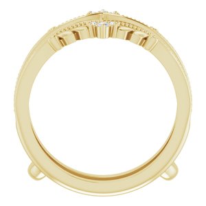14K Yellow .04 CTW Natural Diamond Accented Milgrain Ring Guard - BN & CO JEWELRY