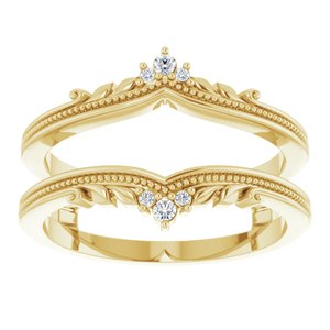 14K Yellow .04 CTW Natural Diamond Accented Milgrain Ring Guard - BN & CO JEWELRY