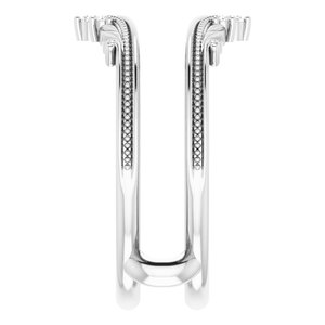 14K White .04 CTW Natural Diamond Accented Milgrain Ring Guard - BN & CO JEWELRY