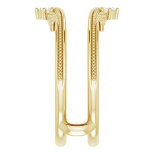 14K Yellow .04 CTW Natural Diamond Accented Milgrain Ring Guard - BN & CO JEWELRY
