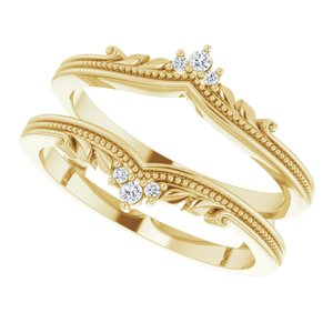 14K Yellow .04 CTW Natural Diamond Accented Milgrain Ring Guard - BN & CO JEWELRY