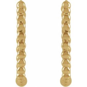 14K Yellow 15 mm Beaded Huggie Earrings - BN & CO JEWELRY