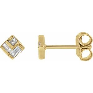 14K Yellow 1/6 CTW Natural Diamond Geometric Earrings - BN & CO JEWELRY