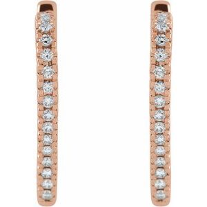 14K Rose 5/8 CTW Natural Diamond Heart Earrings - BN & CO JEWELRY