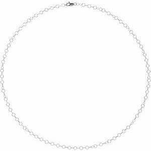 14K White 3.5mm Round Cable 18" Chain - BN & CO JEWELRY