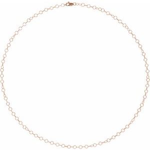 14K Rose 3.5mm Round Cable 18" Chain - BN & CO JEWELRY