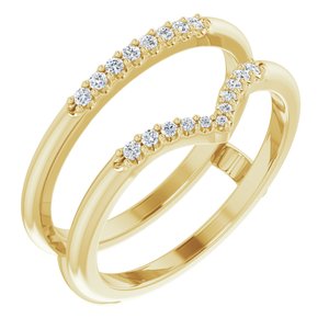 14K Yellow 1/8 CTW Natural Diamond Half Tapered V Ring Guard - BN & CO JEWELRY