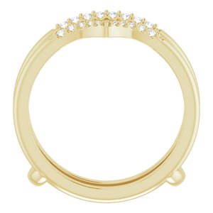 14K Yellow 1/8 CTW Natural Diamond Half Tapered V Ring Guard - BN & CO JEWELRY