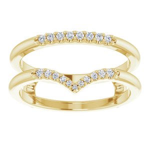 14K Yellow 1/8 CTW Natural Diamond Half Tapered V Ring Guard - BN & CO JEWELRY