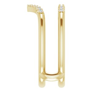 14K Yellow 1/8 CTW Natural Diamond Half Tapered V Ring Guard - BN & CO JEWELRY