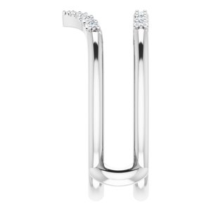 14K White 1/8 CTW Natural Diamond Half Tapered V Ring Guard - BN & CO JEWELRY