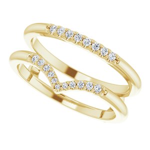 14K Yellow 1/8 CTW Natural Diamond Half Tapered V Ring Guard - BN & CO JEWELRY