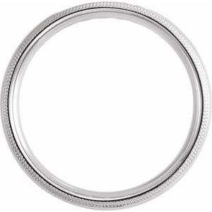 14K White 1/5 CTW Natural Diamond Half Round Comfort-Fit Milgrain Band Size 8.5 - BN & CO JEWELRY