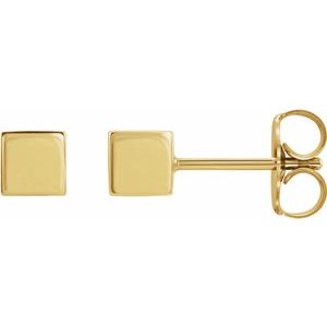 14K Yellow Cube Earrings - BN & CO JEWELRY
