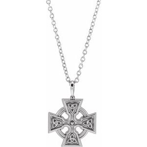 Sterling Silver Celtic Cross 20" Necklace - BN & CO JEWELRY